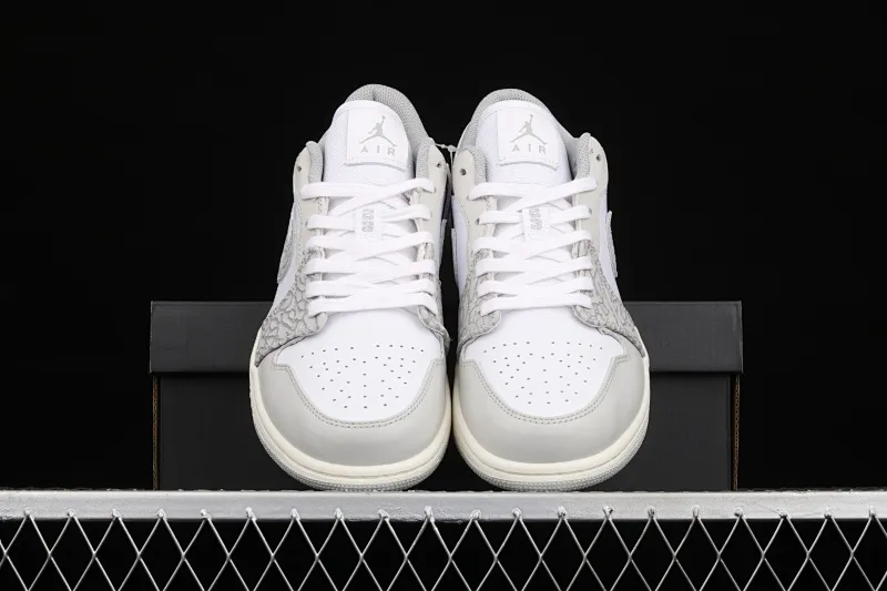 All categories Air Jordan Jordan series basketball shoes Air Jordan 1 Low G version pure original Air Jordan 1 Low Prm "Elephant Print" AJ1 Joe 1 low top white gray crackle pattern DH4269-100